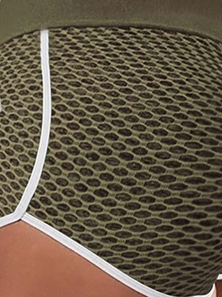 High Waist Colorblock Yoga Shorts - Yoga Shorts - INS | Online Fashion Free Shipping Clothing, Dresses, Tops, Shoes - 30/04/2021 - Color_Gray - Color_Green