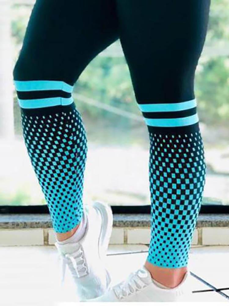 High Waist Dot Print Workout Yoga Pants - Leggings - INS | Online Fashion Free Shipping Clothing, Dresses, Tops, Shoes - 04/05/2021 - Color_Blue - LEG210504014