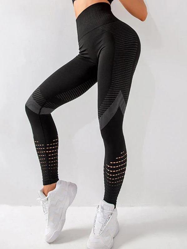 High Waist Hollow Out Butt Lifting Stretch Leggings - Leggings - INS | Online Fashion Free Shipping Clothing, Dresses, Tops, Shoes - 02/25/2021 - Autumn - Black