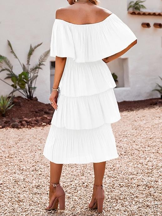 High-waist One-shoulder Solid Cake Skirt - Midi Dresses - INS | Online Fashion Free Shipping Clothing, Dresses, Tops, Shoes - 18/06/2021 - 40-50 - color-green