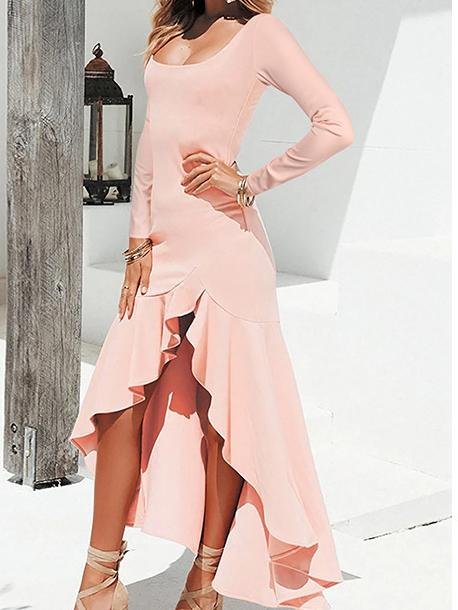 High Waist Square Neck Long Sleeve Mermaid Skirt - Midi Dresses - INS | Online Fashion Free Shipping Clothing, Dresses, Tops, Shoes - 18/06/2021 - 20-30 - color-black