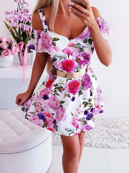 High Waist V-neck Strapless Off-shoulder Dress - Mini Dresses - INS | Online Fashion Free Shipping Clothing, Dresses, Tops, Shoes - 03/07/2021 - 20-30 - color-black