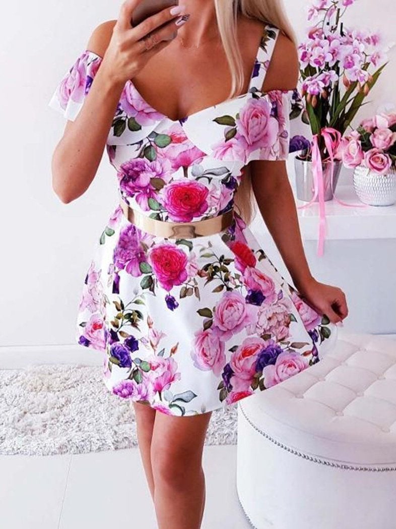 High Waist V-neck Strapless Off-shoulder Dress - Mini Dresses - INS | Online Fashion Free Shipping Clothing, Dresses, Tops, Shoes - 03/07/2021 - 20-30 - color-black