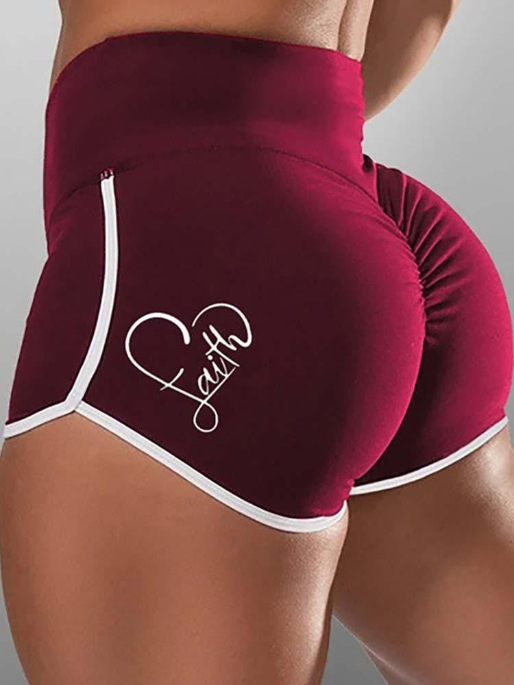 High Waisted Butt Lifting Scrunch Booty Yoga Shorts - Yoga Shorts - INS | Online Fashion Free Shipping Clothing, Dresses, Tops, Shoes - 30/04/2021 - Color_Black - Color_Red