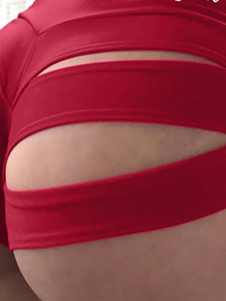 High Waisted Letter Print Butt Lifting Cutout Yoga Shorts - Yoga Shorts - INS | Online Fashion Free Shipping Clothing, Dresses, Tops, Shoes - 30/04/2021 - Color_Black - Color_Red