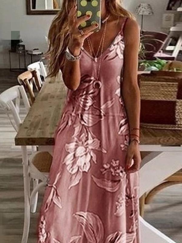 Holiday Dress With Sling Print Maxi Dress - Maxi Dresses - INS | Online Fashion Free Shipping Clothing, Dresses, Tops, Shoes - 05/19/2021 - Category_Maxi Dresses - Color_Blue