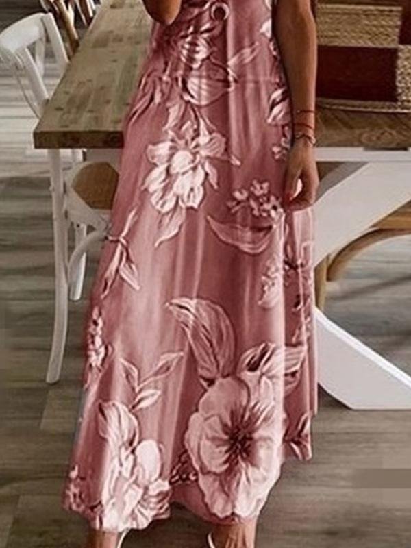 Holiday Dress With Sling Print Maxi Dress - Maxi Dresses - INS | Online Fashion Free Shipping Clothing, Dresses, Tops, Shoes - 05/19/2021 - Category_Maxi Dresses - Color_Blue