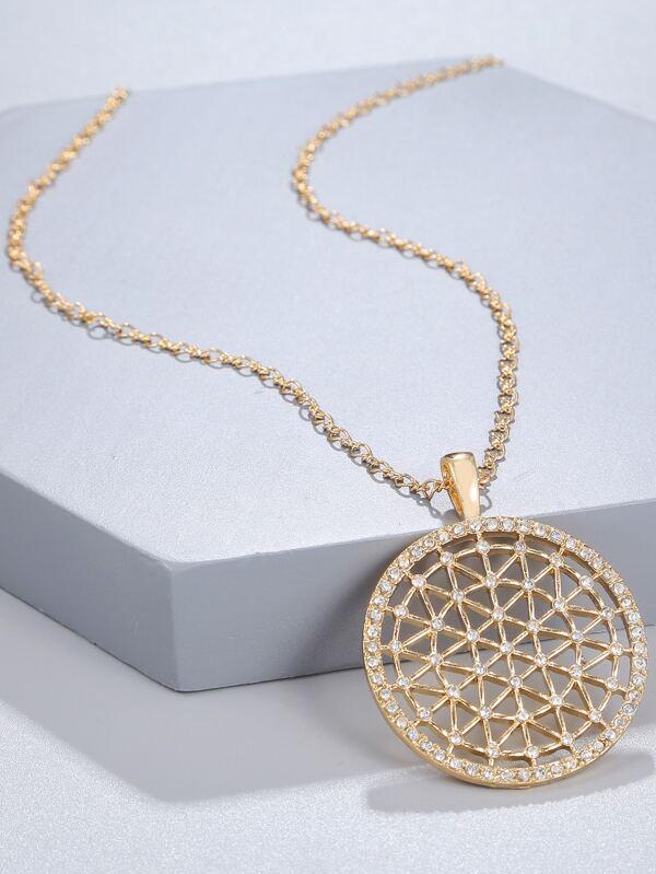 Hollow Out Round Charm Necklace - INS | Online Fashion Free Shipping Clothing, Dresses, Tops, Shoes
