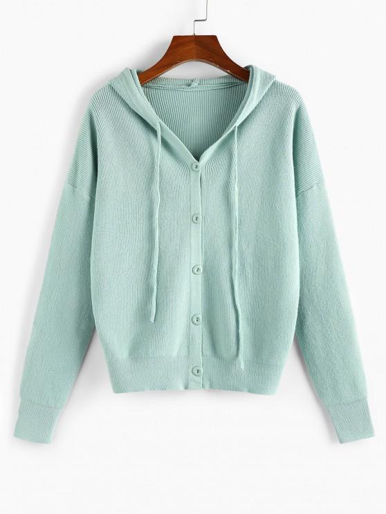 Hooded Drop Shoulder Single Breasted Cardigan - INS | Online Fashion Free Shipping Clothing, Dresses, Tops, Shoes