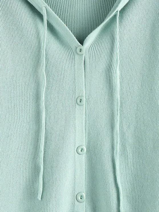 Hooded Drop Shoulder Single Breasted Cardigan - INS | Online Fashion Free Shipping Clothing, Dresses, Tops, Shoes