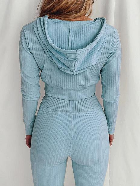 Hooded Long Sleeve Casual Sports Suit - Sets - INS | Online Fashion Free Shipping Clothing, Dresses, Tops, Shoes - 20-30 - 30/06/2021 - Bottoms