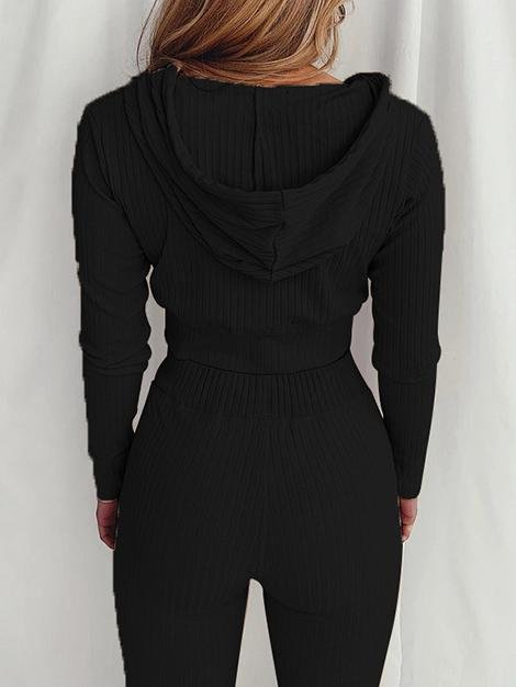 Hooded Long Sleeve Casual Sports Suit - Sets - INS | Online Fashion Free Shipping Clothing, Dresses, Tops, Shoes - 20-30 - 30/06/2021 - Bottoms