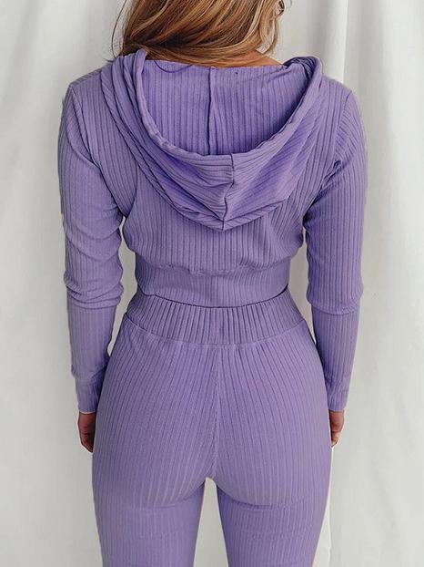 Hooded Long Sleeve Casual Sports Suit - Sets - INS | Online Fashion Free Shipping Clothing, Dresses, Tops, Shoes - 20-30 - 30/06/2021 - Bottoms