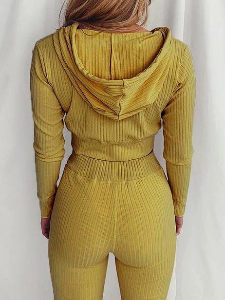 Hooded Long Sleeve Casual Sports Suit - Sets - INS | Online Fashion Free Shipping Clothing, Dresses, Tops, Shoes - 20-30 - 30/06/2021 - Bottoms