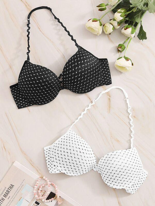 Hook Front Halter Bra Set 2pack - INS | Online Fashion Free Shipping Clothing, Dresses, Tops, Shoes