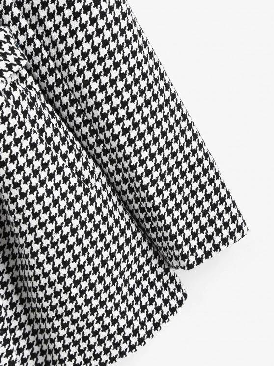 Houndstooth Belted Pocket Tweed Blazer - INS | Online Fashion Free Shipping Clothing, Dresses, Tops, Shoes