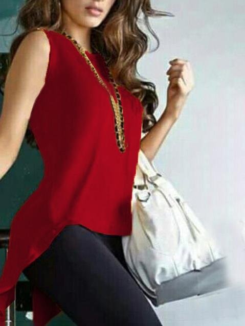 Irregular Cross Back Slim Solid Round Neck Sleeveless Tank Top - Tank Tops - INS | Online Fashion Free Shipping Clothing, Dresses, Tops, Shoes - 10-20 - 13/07/2021 - color-black