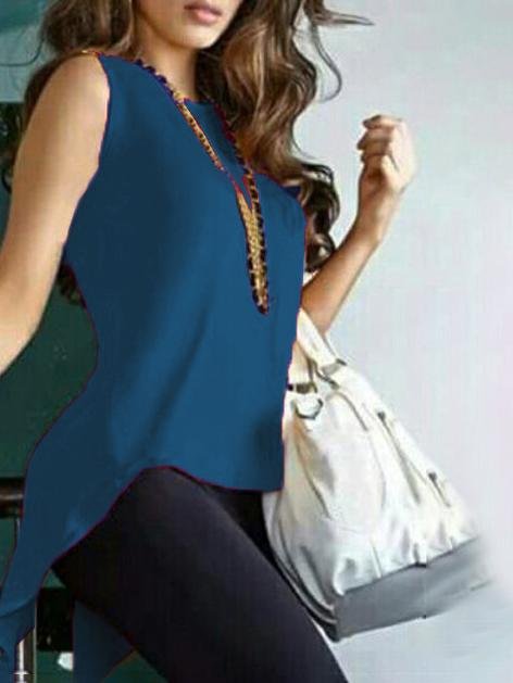 Irregular Cross Back Slim Solid Round Neck Sleeveless Tank Top - Tank Tops - INS | Online Fashion Free Shipping Clothing, Dresses, Tops, Shoes - 10-20 - 13/07/2021 - color-black