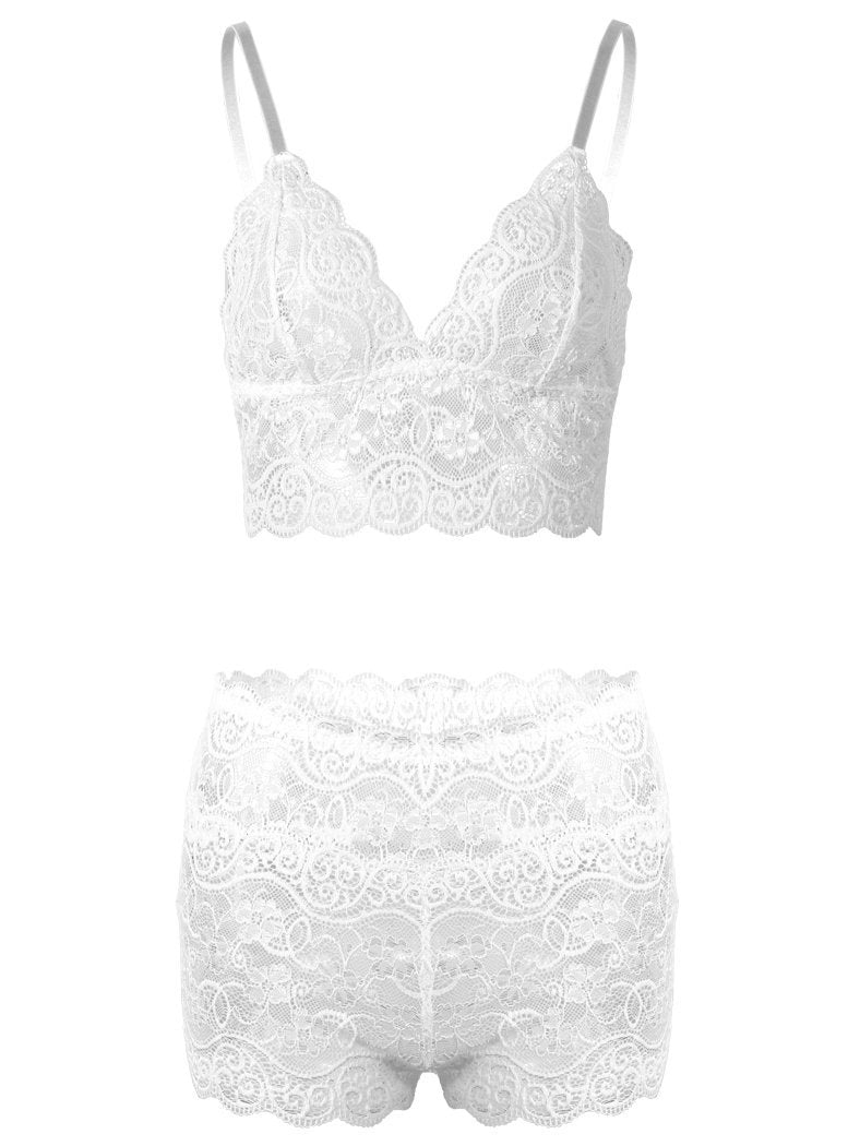 Lace Bra And Panties Two-piece Lingerie Set - Lingerie - INS | Online Fashion Free Shipping Clothing, Dresses, Tops, Shoes - 07/06/2021 - Color_White - LIN2106040018