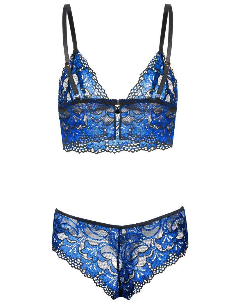 Lace Bra And Panties Two-piece Lingerie Set - Lingerie - INS | Online Fashion Free Shipping Clothing, Dresses, Tops, Shoes - 07/06/2021 - Color_Blue - Color_Yellow