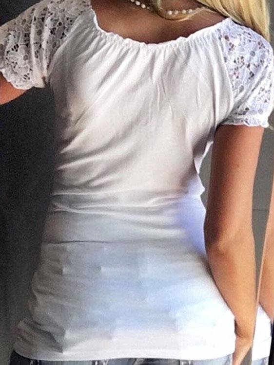 Lace Short-sleeved Lace-up T-shirt - T-shirts - INS | Online Fashion Free Shipping Clothing, Dresses, Tops, Shoes - 09/07/2021 - 10-20 - color-black