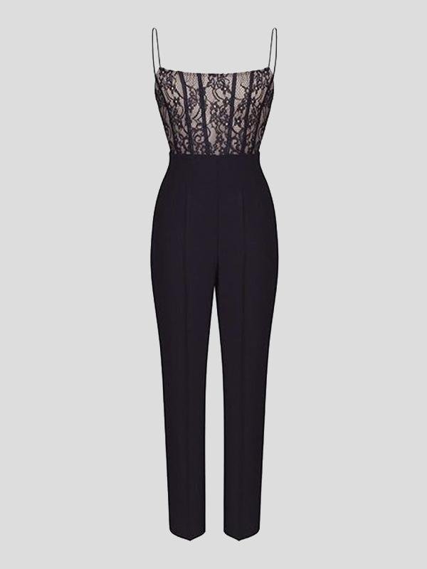 Lace Sling Sleeveless Jumpsuit - Jumpsuits & Rompers - INS | Online Fashion Free Shipping Clothing, Dresses, Tops, Shoes - 01/07/2021 - 30-40 - Bottoms