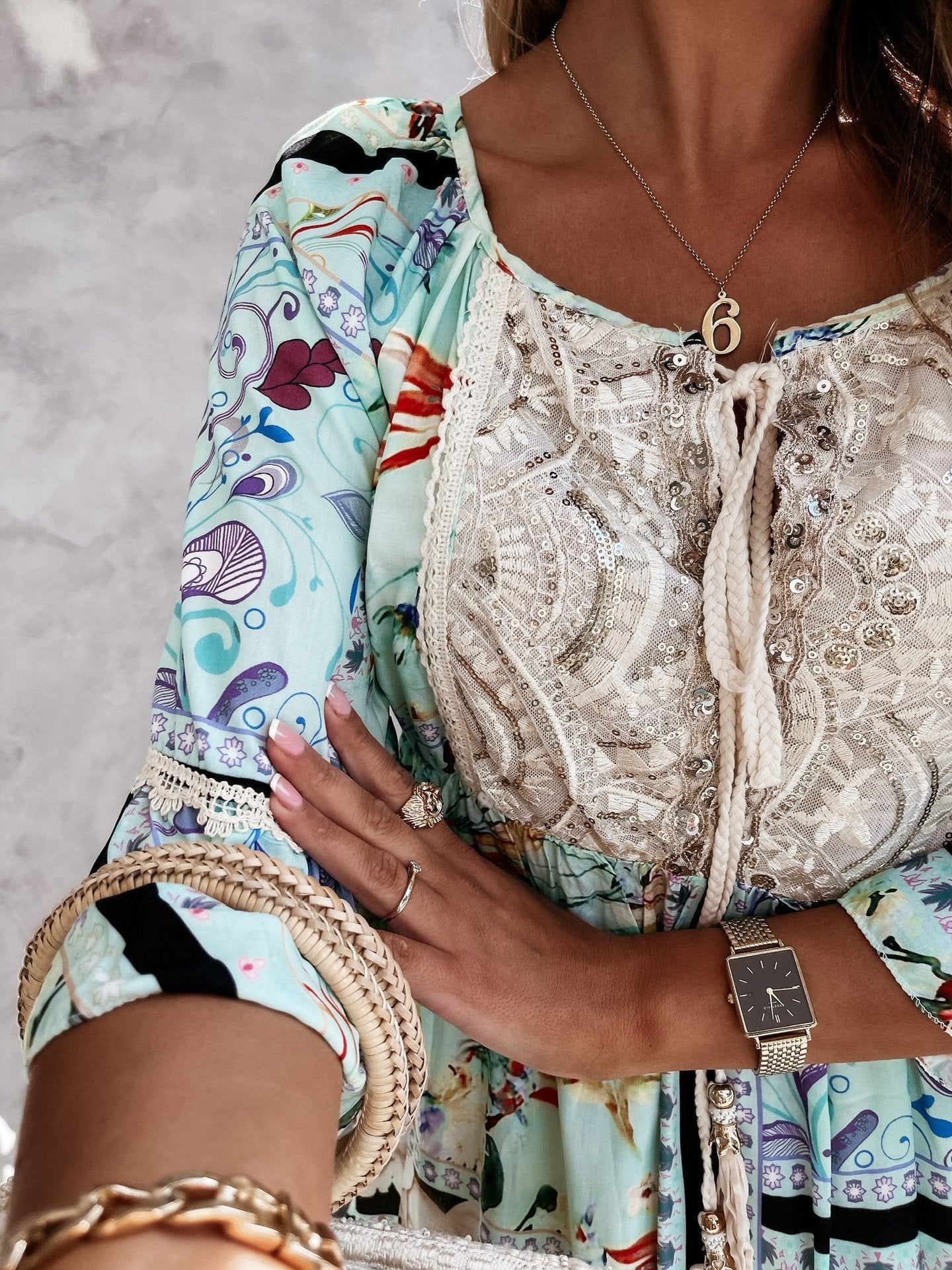 Lace Stitching Mini Dress - Mini Dresses - INS | Online Fashion Free Shipping Clothing, Dresses, Tops, Shoes - 08/06/2021 - Color_Apricot - Color_Green