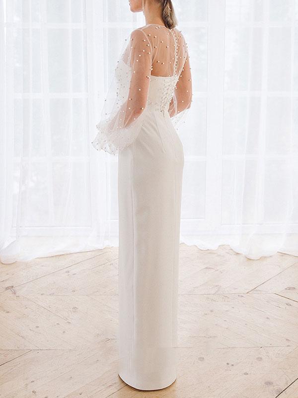 Lace Stitching Tube Top Mopping Dress - Maxi Dresses - INS | Online Fashion Free Shipping Clothing, Dresses, Tops, Shoes - 19/07/2021 - 40-50 - color-white