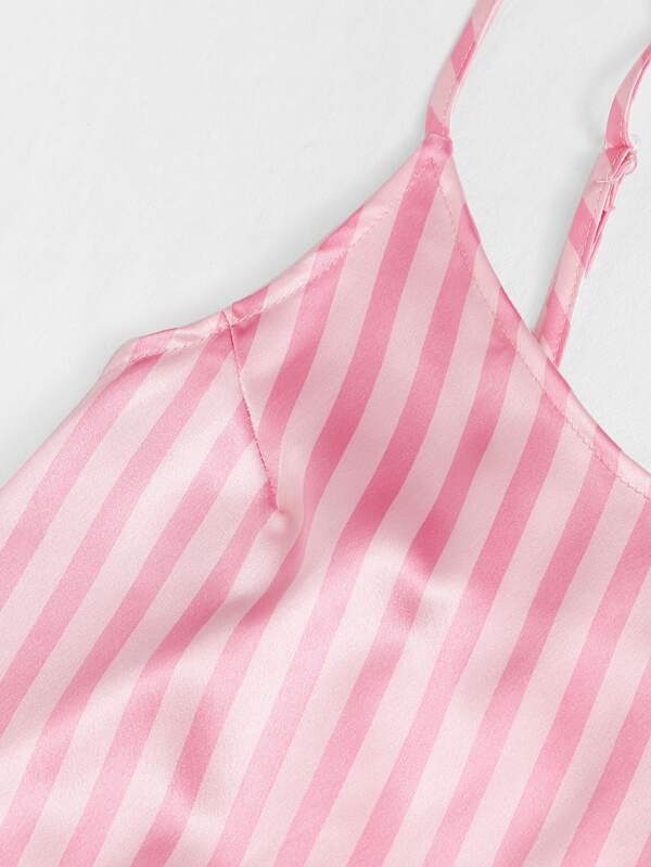 Lace Trim Satin Cami With Shorts - INS | Online Fashion Free Shipping Clothing, Dresses, Tops, Shoes