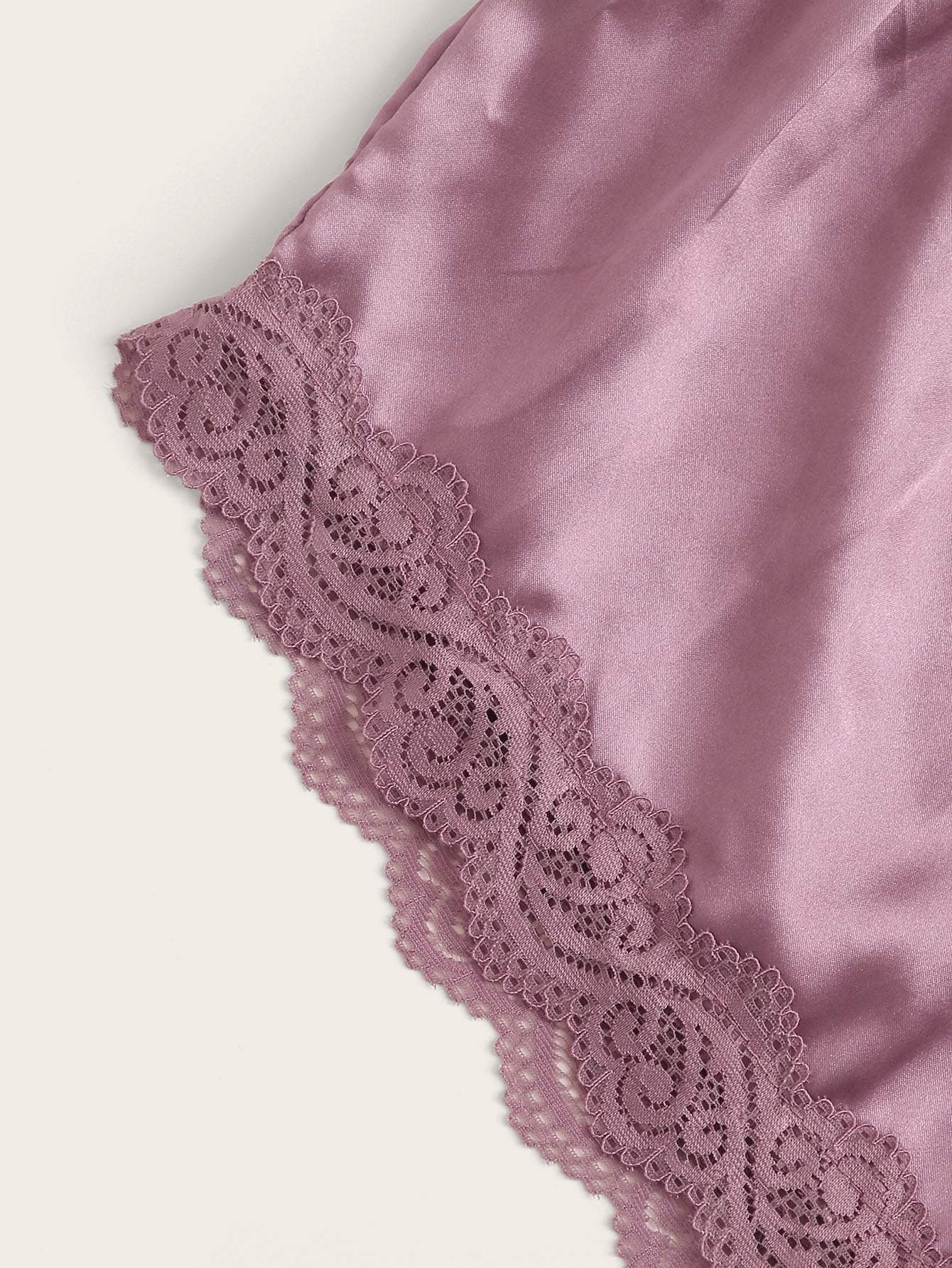 Lace Trim Satin Cami With Shorts - INS | Online Fashion Free Shipping Clothing, Dresses, Tops, Shoes