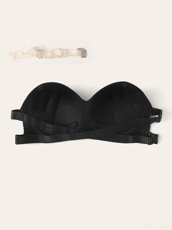 Ladder Cut Out Bandeau Bra With Detachable Strap - INS | Online Fashion Free Shipping Clothing, Dresses, Tops, Shoes