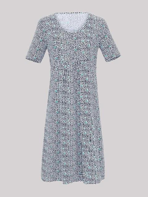 Ladies Floral Print Scoop Neck Mini Dresses - Mini Dresses - INS | Online Fashion Free Shipping Clothing, Dresses, Tops, Shoes - 02/06/2021 - Color_Green - Color_White