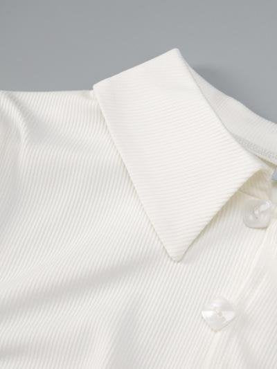 Lapel Button & Beveled Side Split Shirt Dress - Midi Dresses - INS | Online Fashion Free Shipping Clothing, Dresses, Tops, Shoes - 08/07/2021 - 20-30 - color-black