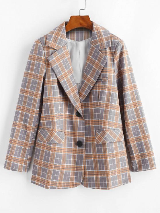 Lapel Flap Detail Plaid Blazer - INS | Online Fashion Free Shipping Clothing, Dresses, Tops, Shoes