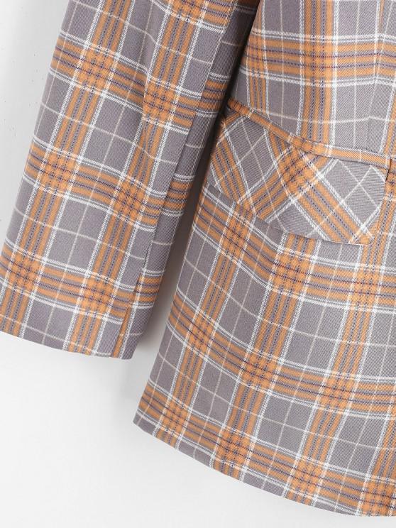 Lapel Flap Detail Plaid Blazer - INS | Online Fashion Free Shipping Clothing, Dresses, Tops, Shoes