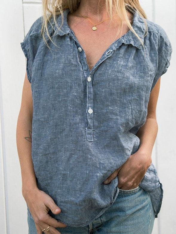 Lapel Sleeveless Loose And Simple Blouses - Blouses - INS | Online Fashion Free Shipping Clothing, Dresses, Tops, Shoes - 17/07/2021 - 20-30 - BLO2107171199