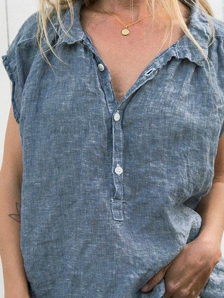 Lapel Sleeveless Loose And Simple Blouses - Blouses - INS | Online Fashion Free Shipping Clothing, Dresses, Tops, Shoes - 17/07/2021 - 20-30 - BLO2107171199