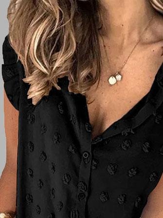 Lapel Sleeveless Solid Color Button Blouses - Blouses - INS | Online Fashion Free Shipping Clothing, Dresses, Tops, Shoes - BLO2106070043 - Category_Blouses - Color_Black