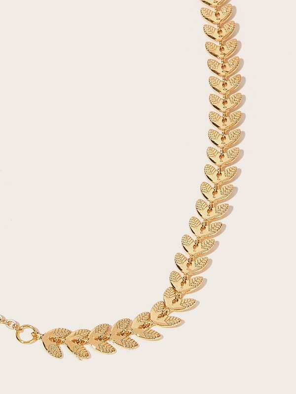 Leaf Detail Lariat Necklace 1pc - INS | Online Fashion Free Shipping Clothing, Dresses, Tops, Shoes