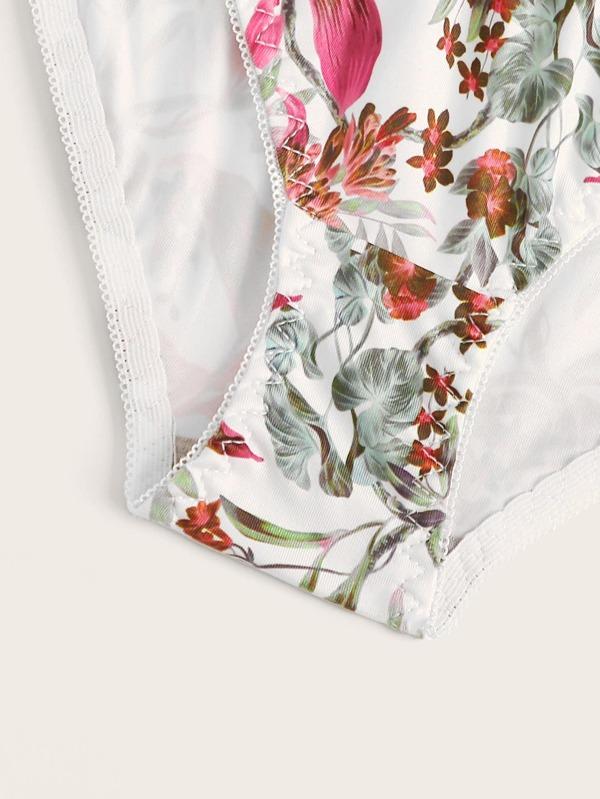 Leaf Print Underwire Lingerie Set - INS | Online Fashion Free Shipping Clothing, Dresses, Tops, Shoes