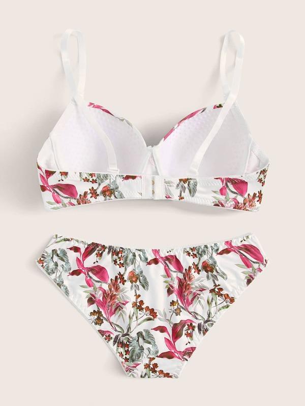 Leaf Print Underwire Lingerie Set - INS | Online Fashion Free Shipping Clothing, Dresses, Tops, Shoes