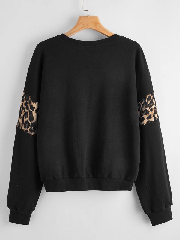 Leopard Panel Pullover - INS | Online Fashion Free Shipping Clothing, Dresses, Tops, Shoes