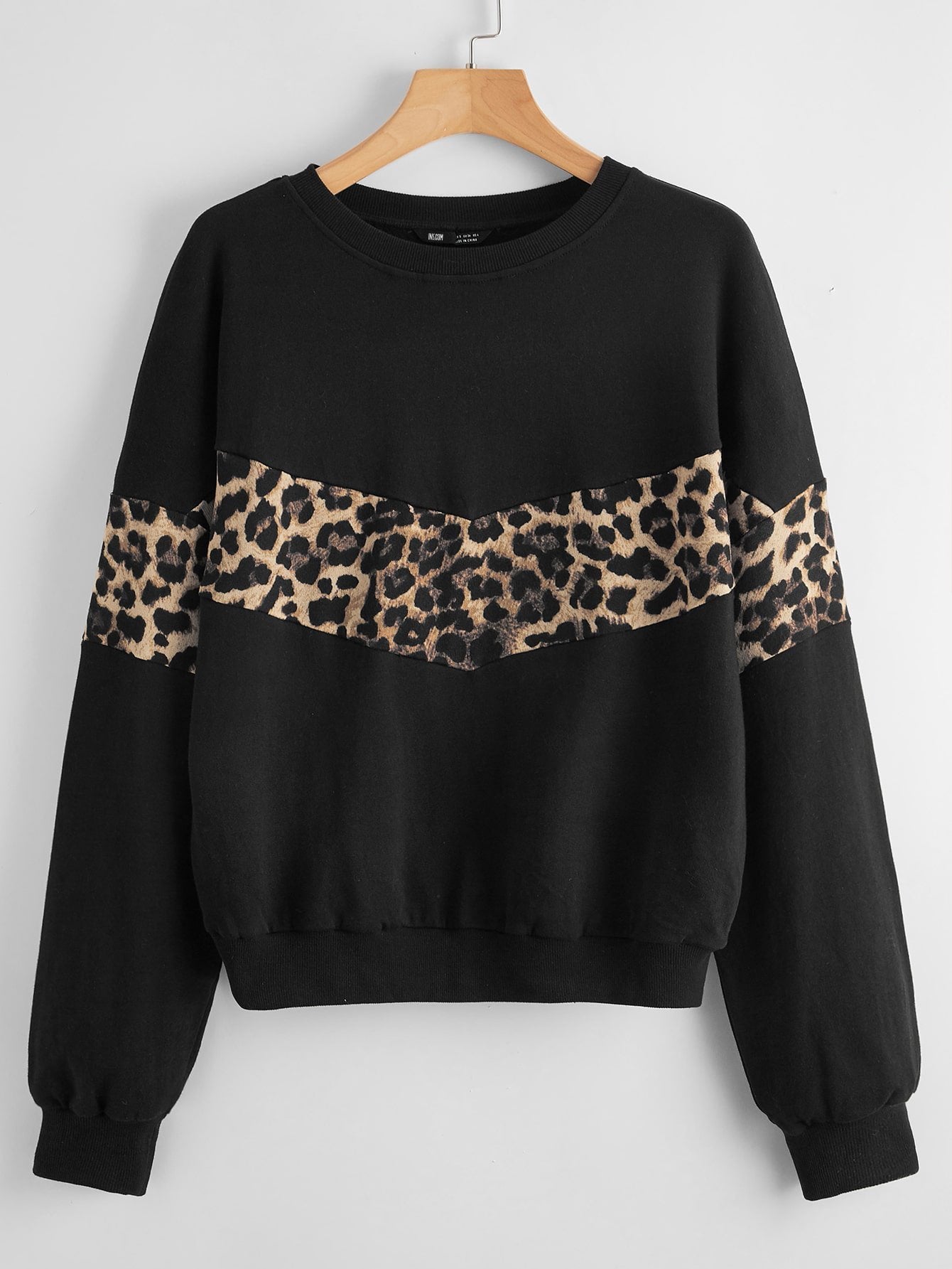 Leopard Panel Pullover - INS | Online Fashion Free Shipping Clothing, Dresses, Tops, Shoes