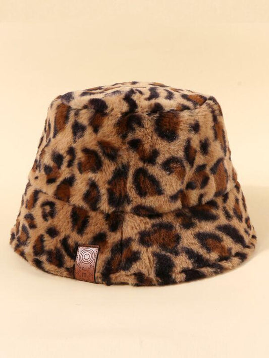 Leopard Pattern Fluffy Bucket Hat - INS | Online Fashion Free Shipping Clothing, Dresses, Tops, Shoes