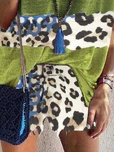 Leopard Print Color Block Sports Suit - Sets - INS | Online Fashion Free Shipping Clothing, Dresses, Tops, Shoes - 15/06/2021 - Bottoms - Color_Green