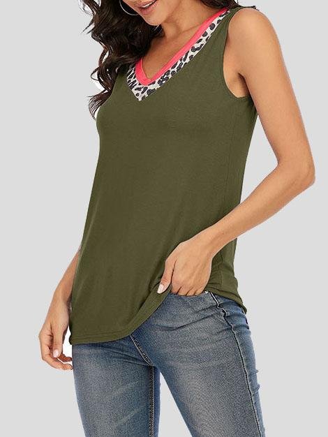 Leopard Print Contrast Sleeveless Tank Top - Tank Tops - INS | Online Fashion Free Shipping Clothing, Dresses, Tops, Shoes - 10-20 - 24/06/2021 - color-black