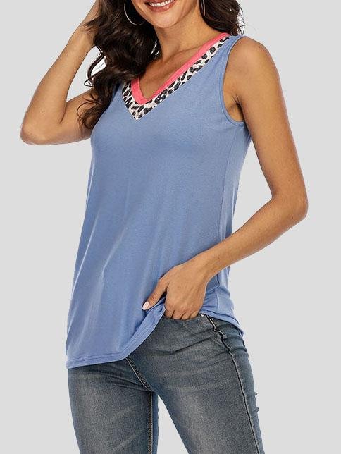 Leopard Print Contrast Sleeveless Tank Top - Tank Tops - INS | Online Fashion Free Shipping Clothing, Dresses, Tops, Shoes - 10-20 - 24/06/2021 - color-black