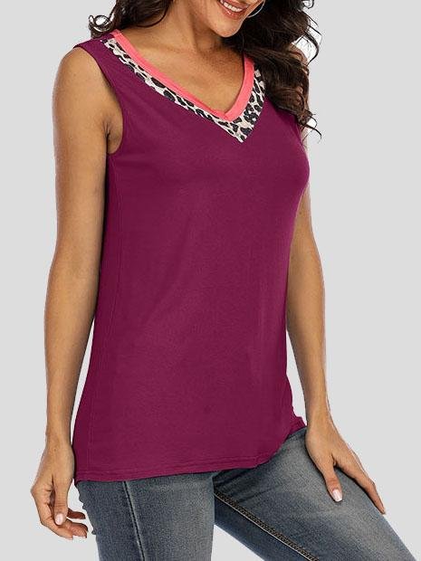 Leopard Print Contrast Sleeveless Tank Top - Tank Tops - INS | Online Fashion Free Shipping Clothing, Dresses, Tops, Shoes - 10-20 - 24/06/2021 - color-black