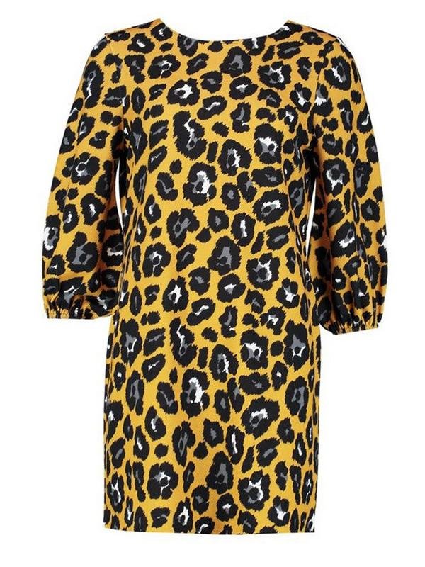 Leopard Print Long Sleeve Casual Dress - Mini Dresses - INS | Online Fashion Free Shipping Clothing, Dresses, Tops, Shoes - 19/07/2021 - 20-30 - Category_Mini Dresses