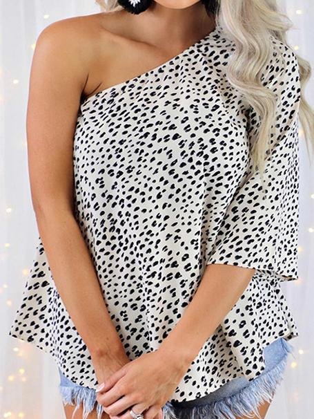 Leopard Print Off-shoulder T-shirt - Blouses - INS | Online Fashion Free Shipping Clothing, Dresses, Tops, Shoes - 10-20 - 18/06/2021 - BLO2106180114